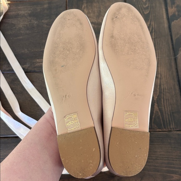 J. Crew Satin Pleated Toe Pale Petal Pink Ribbon Tie Ballet Flats Size 7.5 - Picture 10 of 10